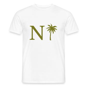 Lettre n vert Palm - T-shirt homme - blanc - Devant - AI Model Male 178 dark (178cm)