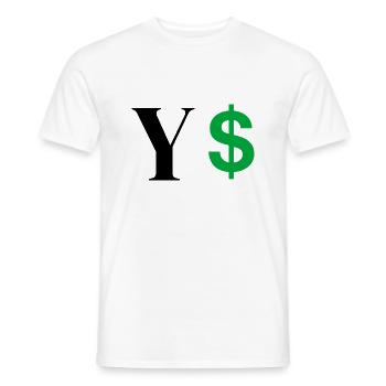 Letter y dollar - Men's T-Shirt - white - Front - AI Model Male 178 dark (178cm)