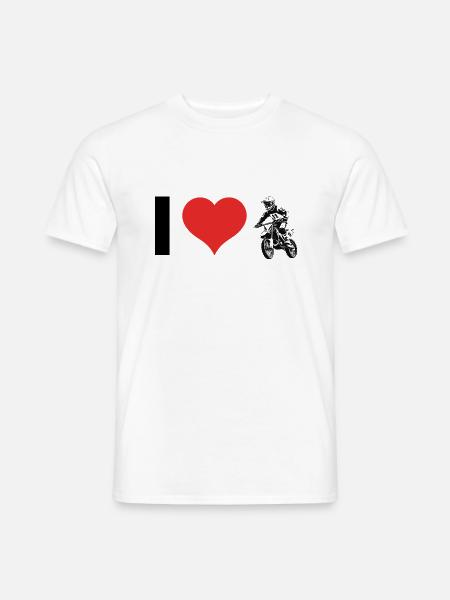 I Love Motocross - Hobby Sports Design - Männer T-Shirt - Weiß