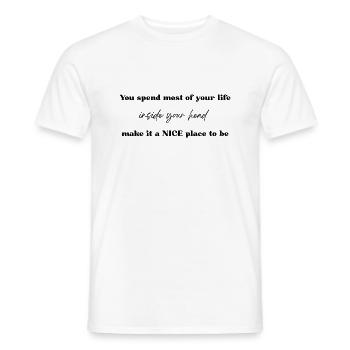 You spend most of your life inside your head - Men's T-Shirt - white - Front - AI Model Male 178 dark (178cm)