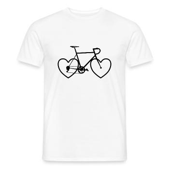 Fahrrad Bike Herzen Love Geschenk Sport Rad Liebe - Männer T-Shirt - Weiß - Vorne - AI Model Male 178 dark (178cm)