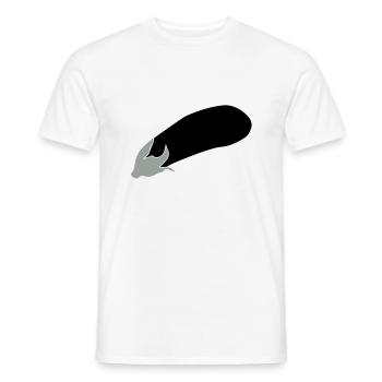 aubergine - T-shirt homme - blanc - Devant - AI Model Male 178 dark (178cm)