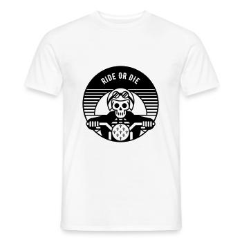 RIDE OR DIE - Men's T-Shirt - white - Front - AI Model Male 178 dark (178cm)