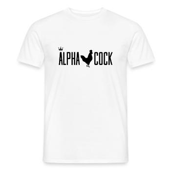 hahn alpha cock - Men's T-Shirt - white - Front - AI Model Male 178 dark (178cm)