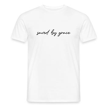 saved by grace - T-shirt homme - blanc - Devant - AI Model Male 178 dark (178cm)