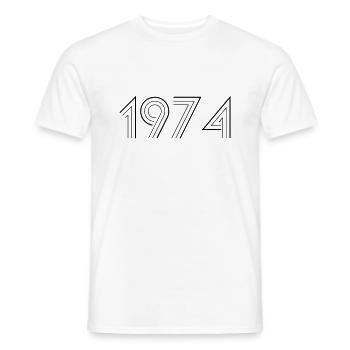 1974 - Männer T-Shirt - Weiß - Vorne - AI Model Male 178 dark (178cm)