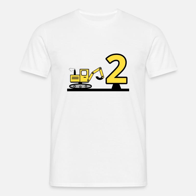 Bagger - Männer T-Shirt - Weiß