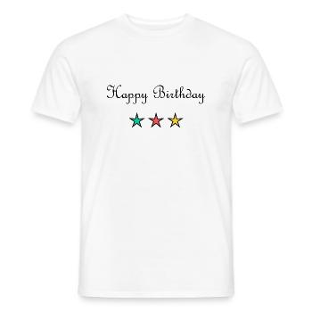 JAHRESTAG. ALLES GUTE ZUM GEBURTSTAG!. ALLES GUTE ZUM GEBURTSTAG!. - Männer T-Shirt - Weiß - Vorne - AI Model Male 178 dark (178cm)