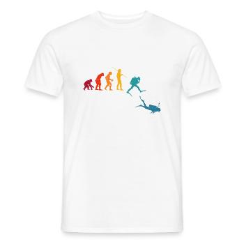 Evolution Graphic Diver Diving Scuba Diver Apnoe S - Männer T-Shirt - Weiß - Vorne - AI Model Male 178 dark (178cm)