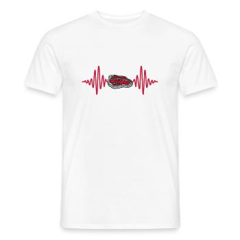 Puls Steak Grillmeister Barbecue - Men's T-Shirt - white - Front - AI Model Male 178 dark (178cm)