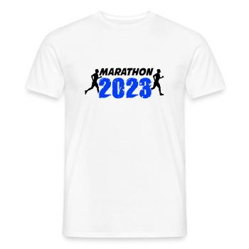 Marathon 2023 - Männer T-Shirt - Weiß - Vorne - AI Model Male 178 dark (178cm)