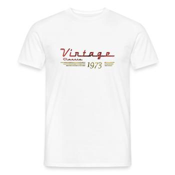 50th Birthday vintage retro Born in 1973 Birthday - Men's T-Shirt - white - Front - AI Model Male 178 dark (178cm)