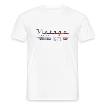 50th Birthday vintage retro Born in 1973 Birthday - Men's T-Shirt - white - Front - AI Model Male 178 dark (178cm)