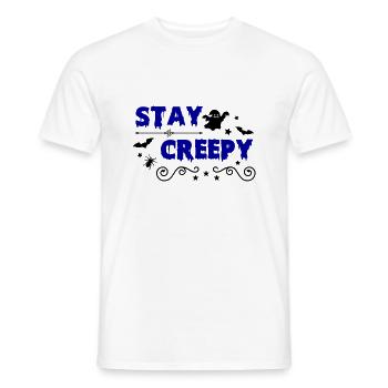 stay creepy 02 - Männer T-Shirt - Weiß - Vorne - AI Model Male 178 dark (178cm)
