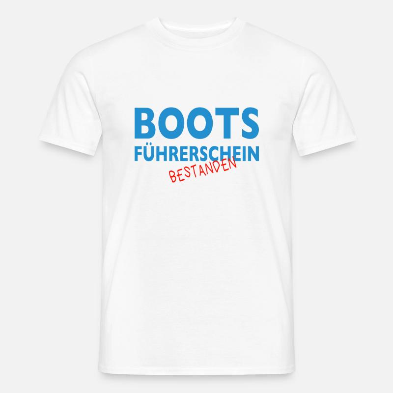Boot Motorboot Bootsführerschein bestanden - Männer T-Shirt - Weiß
