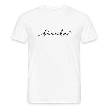Bianka Cursive Name - Men's T-Shirt - white - Front - AI Model Male 178 dark (178cm)