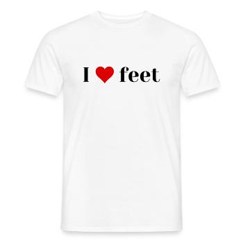 I love feet - Männer T-Shirt - Weiß - Vorne - AI Model Male 178 dark (178cm)