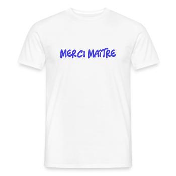 MASTER. THANK YOU. THANK YOU, MASTER. MASTER. MASTER GIFT - Men's T-Shirt - white - Front - AI Model Male 178 dark (178cm)