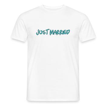 ICH HABE GERADE GEHEIRATET. Junggesellinnenabschied. VALENTINSTAG. PAAR. LIEBE - Männer T-Shirt - Weiß - Vorne - AI Model Male 178 dark (178cm)