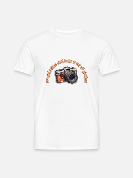 travel often and take a lot of photos - Men's T-Shirt - white