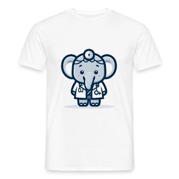 Cute Elephant Doctor - Men's T-Shirt - white - Front - AI Model Male 178 dark (178cm)