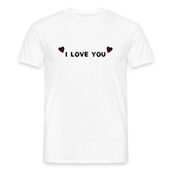 VALENTINE'S DAY. Bachelorette party. I LOVE YOU. I LOVE YOU. LOVE - Men's T-Shirt - white - Front - AI Model Male 178 dark (178cm)