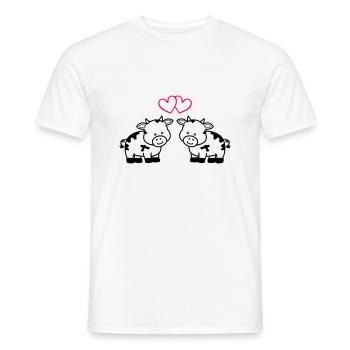 vaches amoureuses - T-shirt homme - blanc - Devant - AI Model Male 178 dark (178cm)