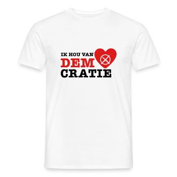 Ik Hou van Democratie - Männer T-Shirt - Weiß - Vorne - AI Model Male 178 dark (178cm)