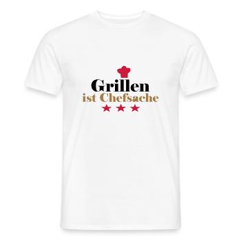 grillen ist chefsache - Männer T-Shirt - Weiß - Vorne - AI Model Male 178 dark (178cm)