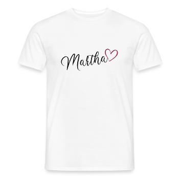 Martha surname first name maiden name with heart - Men's T-Shirt - white - Front - AI Model Male 178 dark (178cm)