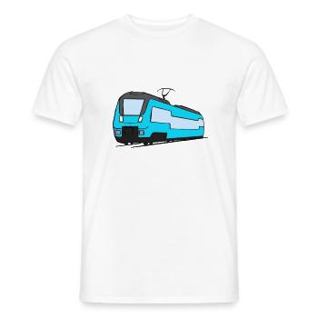 Regionalbahn Zug Lok Eisenbahn Modelleisenbahn - Männer T-Shirt - Weiß - Vorne - AI Model Male 178 dark (178cm)