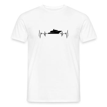 cœur de bateau à moteur de battements de bateau cadeau bateau - T-shirt homme - blanc - Devant - AI Model Male 178 dark (178cm)
