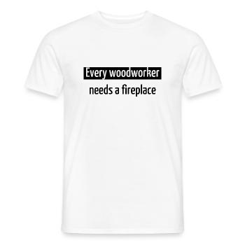 hommes un charpentiers prière tshirts forestiers exploitation forestière - T-shirt homme - blanc - Devant - AI Model Male 178 dark (178cm)