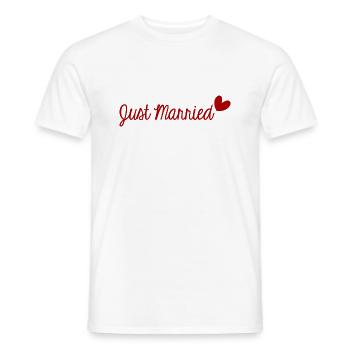 GERADE VERHEIRATET. ES LEBE DIE MARYS. JUNGGESELLINNENABSCHIED. ST. VALENTIN - Männer T-Shirt - Weiß - Vorne - AI Model Male 178 dark (178cm)