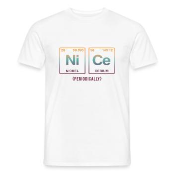 NICE with elements of the periodic table - Men's T-Shirt - white - Front - AI Model Male 178 dark (178cm)