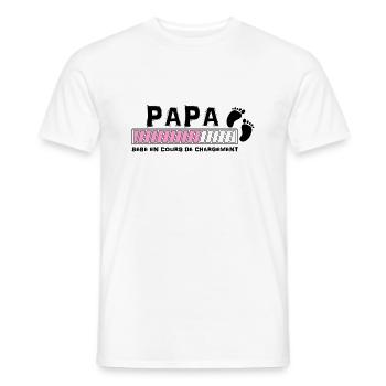 bébé en cours de chgt papa rose - T-shirt homme - blanc - Devant - AI Model Male 178 dark (178cm)