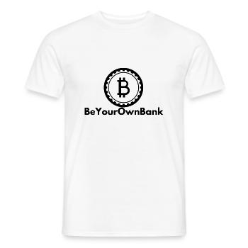 Bitcoin - BeYourOwnBank - Männer T-Shirt - Weiß - Vorne - AI Model Male 178 dark (178cm)