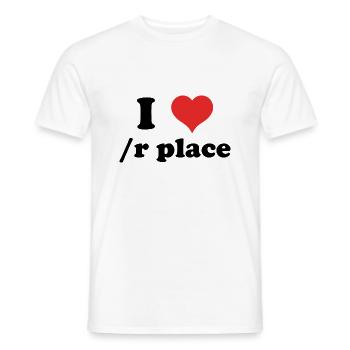 i love r place - Men's T-Shirt - white - Front - AI Model Male 178 dark (178cm)