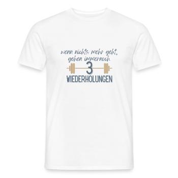 3 Wiederholungen - Männer T-Shirt - Weiß - Vorne - AI Model Male 178 dark (178cm)