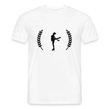 Course sur glace - T-shirt homme - blanc - Devant - AI Model Male 178 dark (178cm)