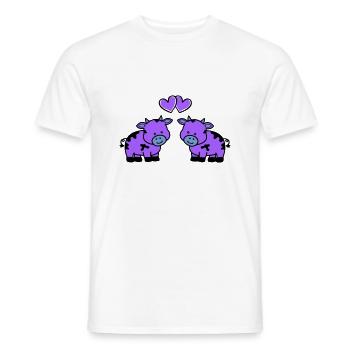 vaches amoureuses - T-shirt homme - blanc - Devant - AI Model Male 178 dark (178cm)