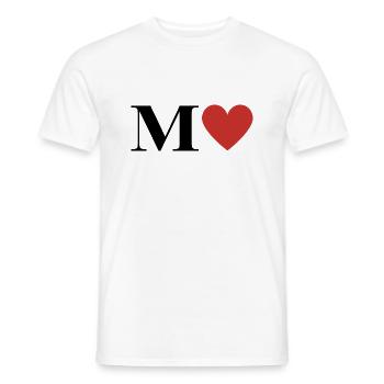 Lettre m cœur rouge - T-shirt homme - blanc - Devant - AI Model Male 178 dark (178cm)