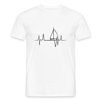 Segelboot Heartbeat Segelboot - Männer T-Shirt - Weiß - Vorne - AI Model Male 178 dark (178cm)