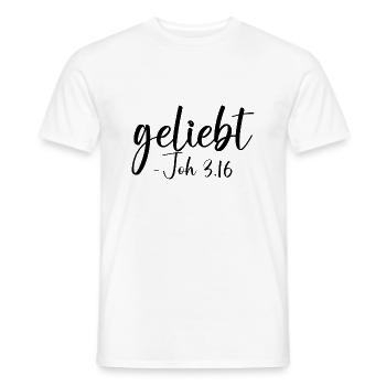 bien-aimé - T-shirt homme - blanc - Devant - AI Model Male 178 dark (178cm)