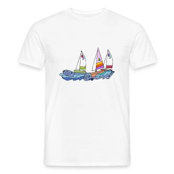 Sailboat - Men's T-Shirt - white - Front - AI Model Male 178 dark (178cm)