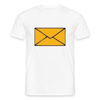 Briefumschlag - Männer T-Shirt - Weiß - Vorne - AI Model Male 178 dark (178cm)