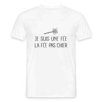Je Suis Une Fée - T-shirt homme - blanc - Devant - AI Model Male 178 dark (178cm)