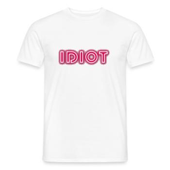 Idiot Geschenkidee - Männer T-Shirt - Weiß - Vorne - AI Model Male 178 dark (178cm)