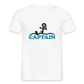 Anchor under water waves Captain design - Men's T-Shirt - white - Front - AI Model Male 178 dark (178cm)