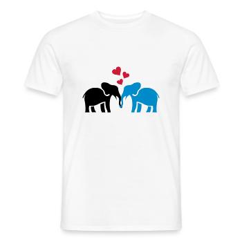 elefanten_liebe - Männer T-Shirt - Weiß - Vorne - AI Model Male 178 dark (178cm)